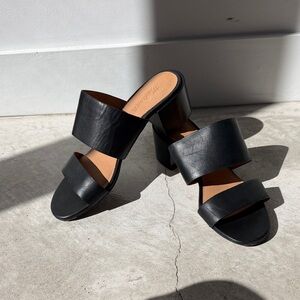 Madewell Kiera Black Leather Strappy Sandals